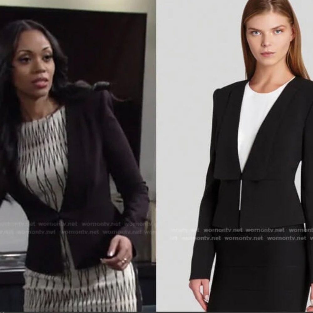 BCBGMAXAZRIA Penn Shawl Collar Peplum Blazer Large - Picture 5 of 8